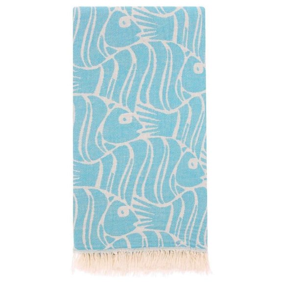 Sand Free La Jolla Cove Blue Turkish Towels - 100% Cotton  Citizens of the Beach - Picture 2 of 4